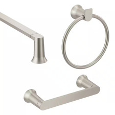 Genta 3-Piece Bath Hardware Set with 24 In. Towel Bar, Paper Holder and Towel Ri