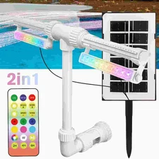 Pool Fountain w/ Light & Remote Control Dual Spray Aerator Adjustable Sprinkler