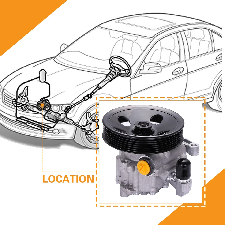 For Mercedes-Benz 06-12 GL450 GL550 ML350 ML550 Power Steering Pump 0054662001 - Image 2 of 4