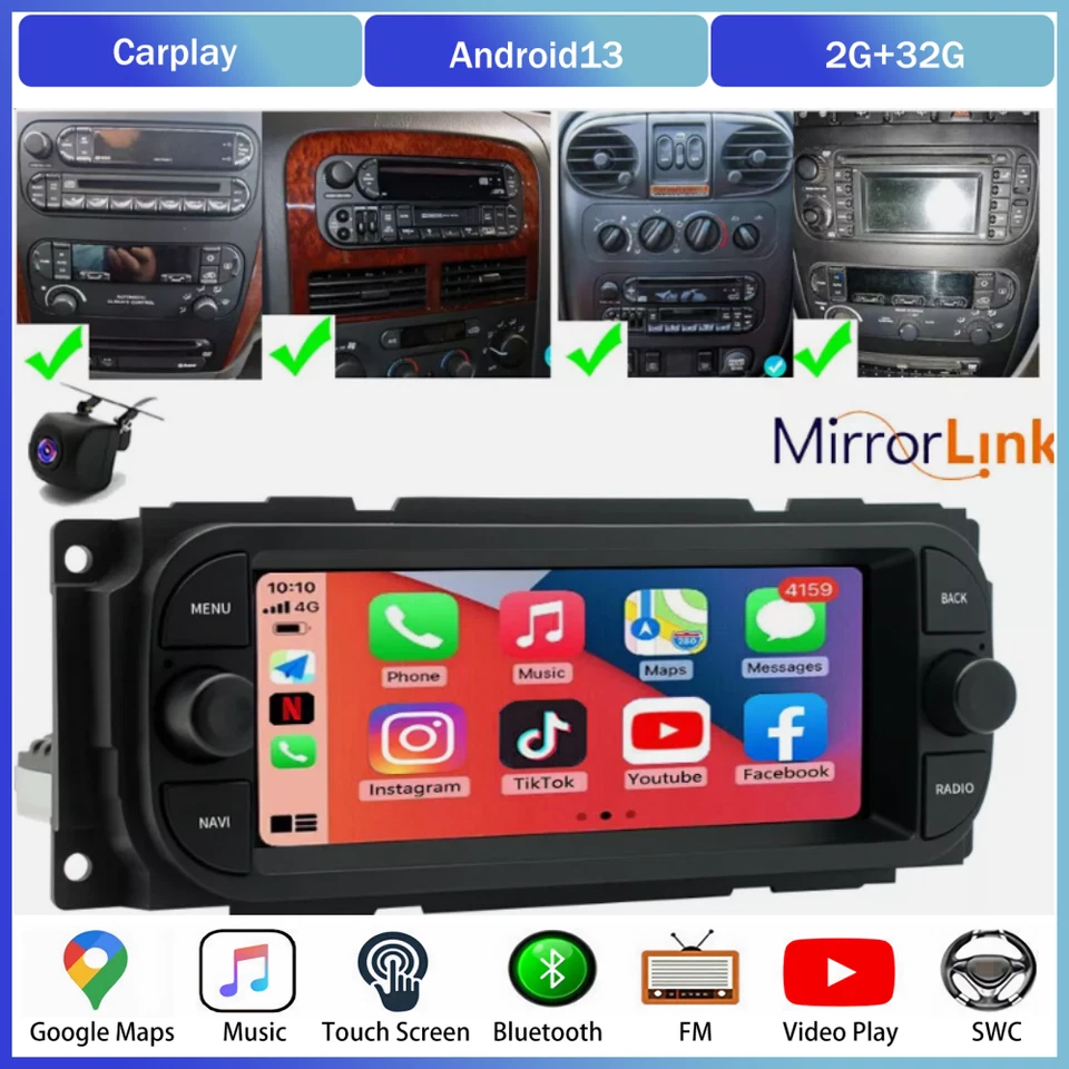 For 2001-2006 Chrysler Sebring Android 13 Navi CarPlay Car Stereo Radio GPS WiFi Foto 3 de 4