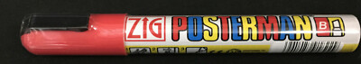 Red ZIG Posterman Semi Permanent Colour Poster Marker Waterproof Pens 6mm tip