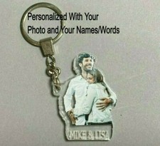 Custom Keychain, Your Photo Picture UV Printed Personalized Names Key Ring Chain