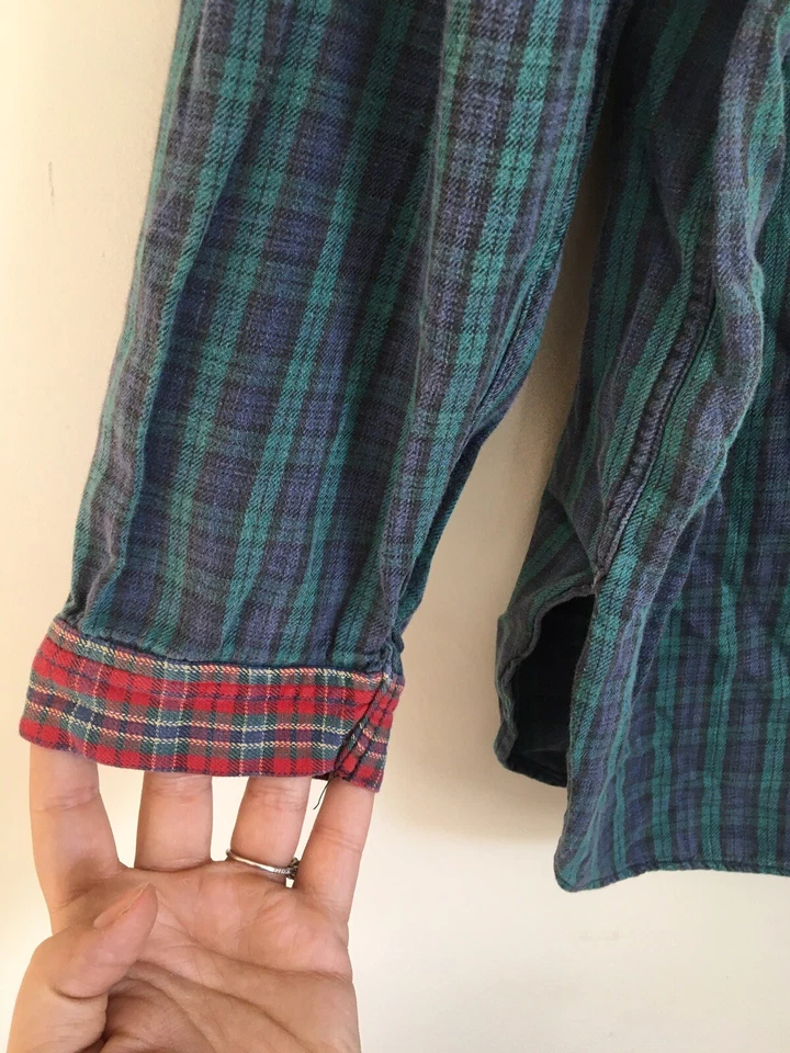 Camisa de Dormir Nautica Vintage Navidad Roja Verde A Cuadros Noche Prendas para Dormir Medianas Foto 4 de 4