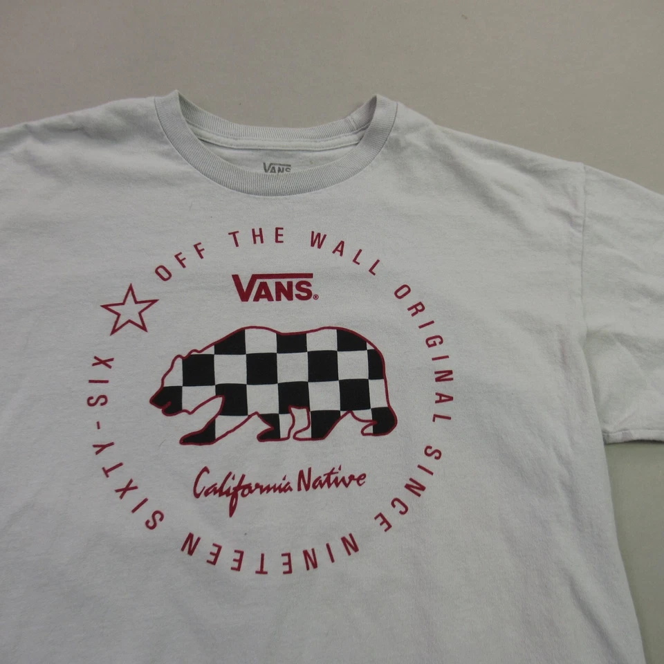 Camisa Vans Niños Mediana Manga Corta Informal Cuello Redondo Blanca Exterior Ligera Foto 2 de 4