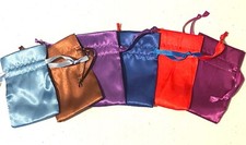 10-PACK SATIN BAGS 2.5" x 2.5" party favor wedding gift jewelry drawstring pouch