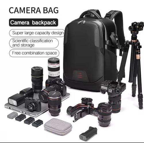 Bolsa para cámara DSLR SLR Mochila Impermeable Equipaje de viaje Mochila - Imagen 2 de 23