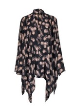 Winter Kate 100% Natural Vintage Silk Jasmine Eden Feather Print Kimono Jacket S