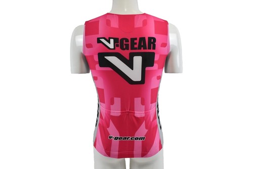 VERGE V-GEAR Pink Womens Cycling Running Tri Top Sleeveless 3/4 Zip Jersey 3XL - Picture 5 of 8