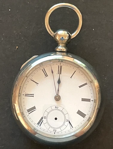 Antique 1870 Waltham PS Bartlett 1857 Pocket Watch Ticks Silver Case 18s 11j KW