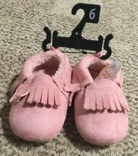 Wonder Nation Infant Slipper Pink Mocassin Size 6 NEW