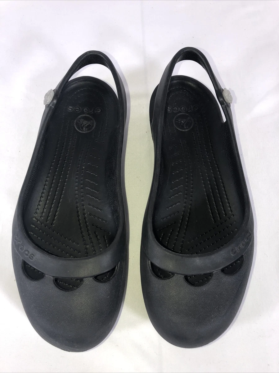 Crocs Jayna Slingback Flat With Embellishment Black Size 9 Women
