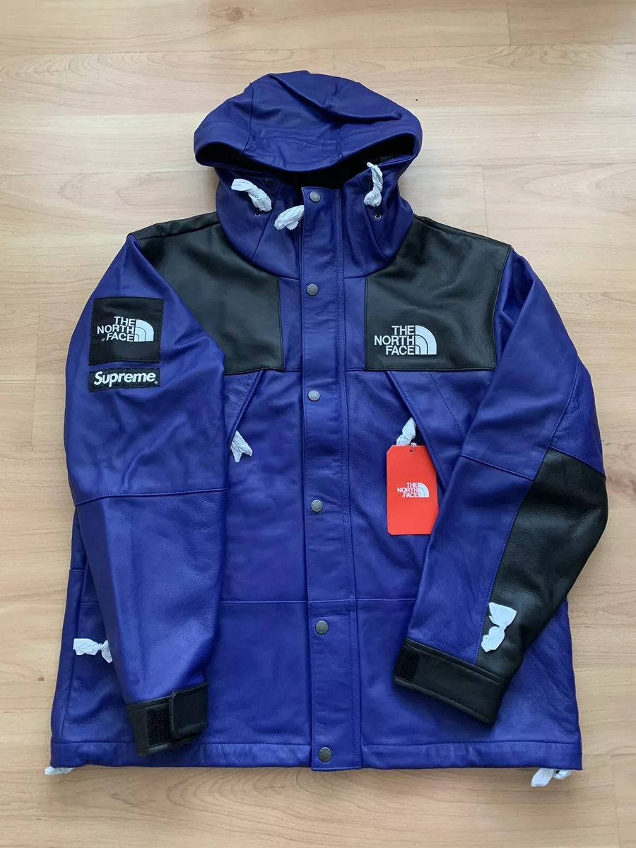 Supreme x The North Face Leather Mountain Parka Royal Size Medium Purple  Jacket