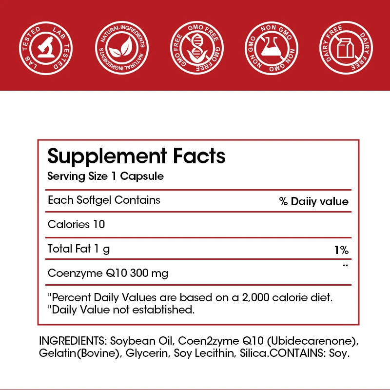 CoQ-10 300mg 240 Softgels Coq10 Co Q10 Coenzyme Heart Support NON GMO - Image 4 of 4
