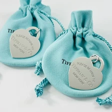2 Jumbo Extra Large Please Return to Tiffany & Co Heart Tag Pendants