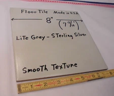 1 pc. "Lite Gray" Ceramic / Porcelain Floor Tile  8" X 8"  Smooth Textured   New