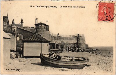 Old postcard Le Crotoy La Tour et feu de tide (1390980)