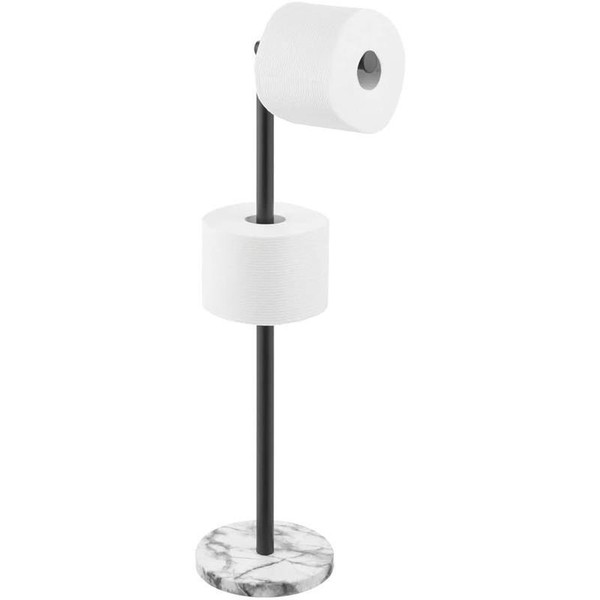 Mdesign Toilettenpapierhalter Stand Marmor Schwarz Klopapierhalter Rollenhalter-image