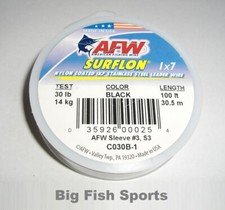 AFW SURFLON Black Coated Stainless Wire 30lb ...