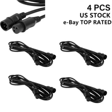 4PCS 10ft/3m 3 Pin DMX Signal Cables XLR Connection Stage Par Light Cable Wire