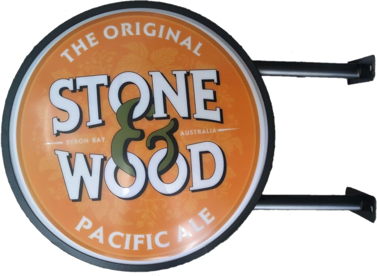 Stone Wood Beer Bar Lighting Wall Sign Light LED Man Cave