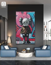 L V Kaws Fashion Canvas wall art Piece home decor 