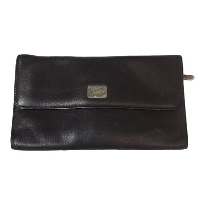 Stone Mountain Soft Brown Leather Clutch Checkbook Wallet ID Viewer Zip Coin