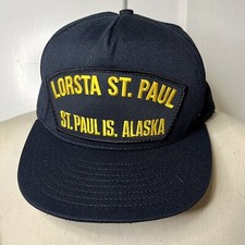 Vintage 80s US Navy Lorsta St Paul Alaska Northstar Adjustable Baseball Cap Hat