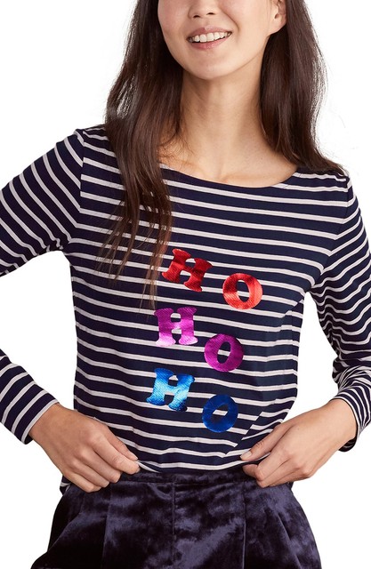 Boden Christmas Blue Stripped Long 
