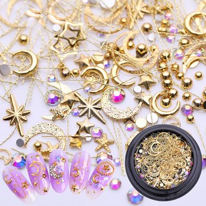 Nail-Art-Rhinestones-Star-Moon-Assorted-Mix-Gem-Designs-Tips-UV-Gel-Decoration