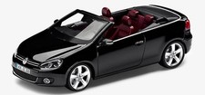 VW Golf Mk6 Cabriolet Model Car 1:43 Scale Diecast Deep Black Pearl GENUINE