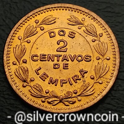 Honduras 🇭🇳 2 Dos Centavos de Lempira 1956. KM#78. Bronze Two