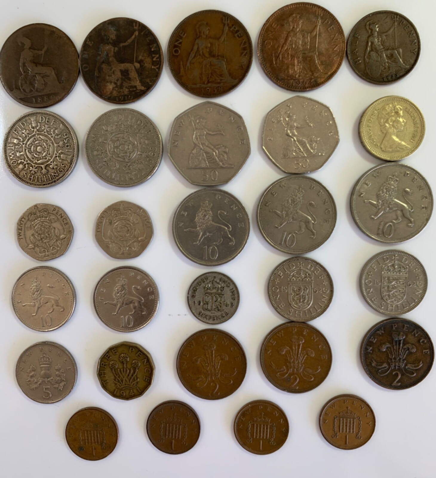 Great Britain / UK 29 Coins Collection Pence, Shillings & Pound  Lot #1