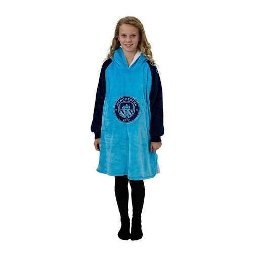 Klein Manchester City FC Tragbar Decke Sherpa-Fleece Kinder Fußball Kapuzenpulli - Bild 3 von 8