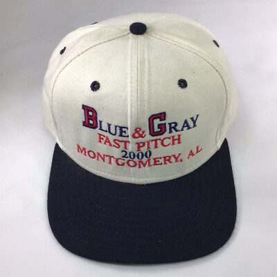 Vtg 2000 Blue Gray Game Fast Pitch Montgomery Al Hat Snapback