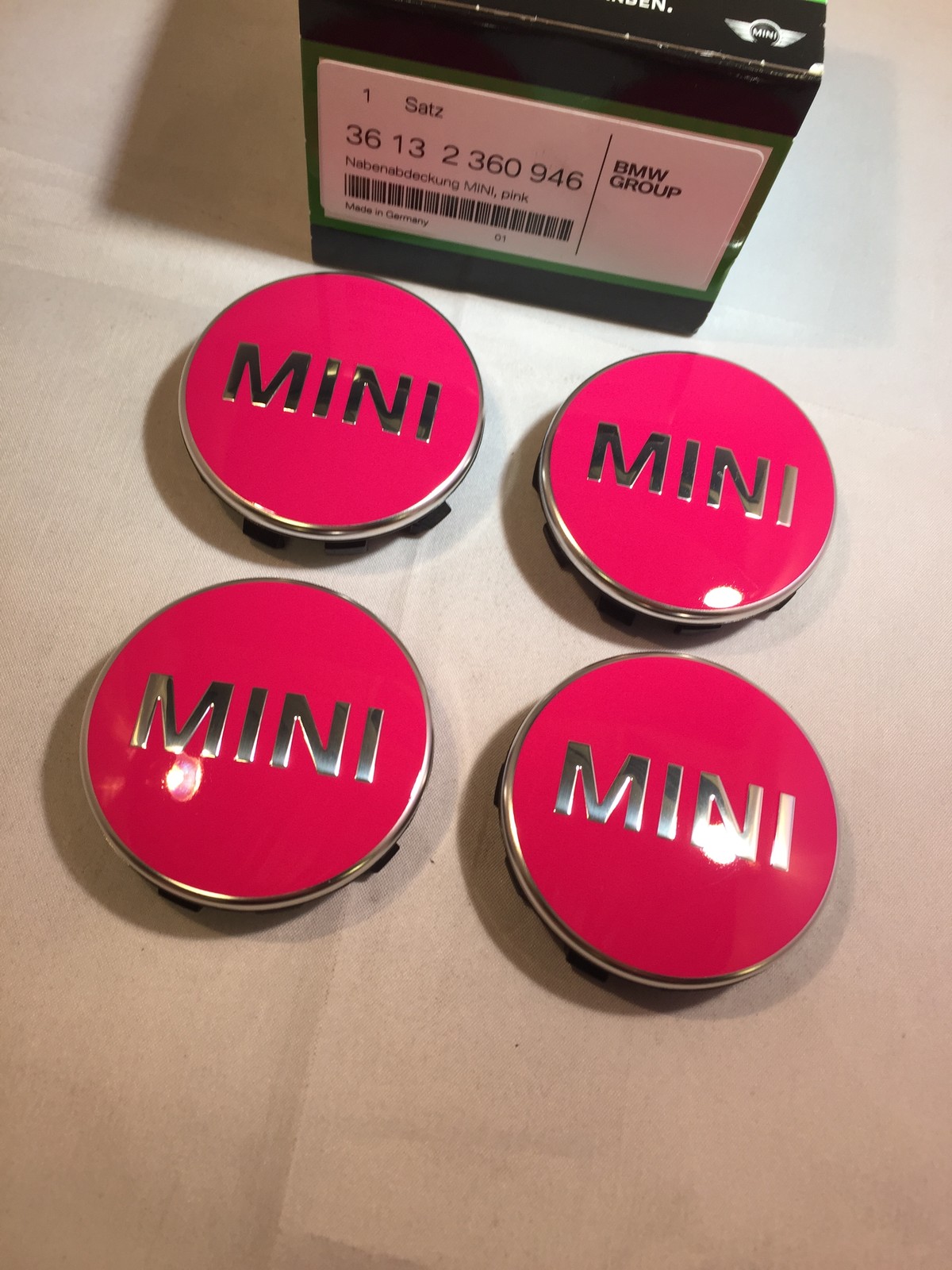 MINI ALLOY WHEEL CENTER BADGE HUB CAP EMBLEM DECAL BRAND NEW IN PINK eBay