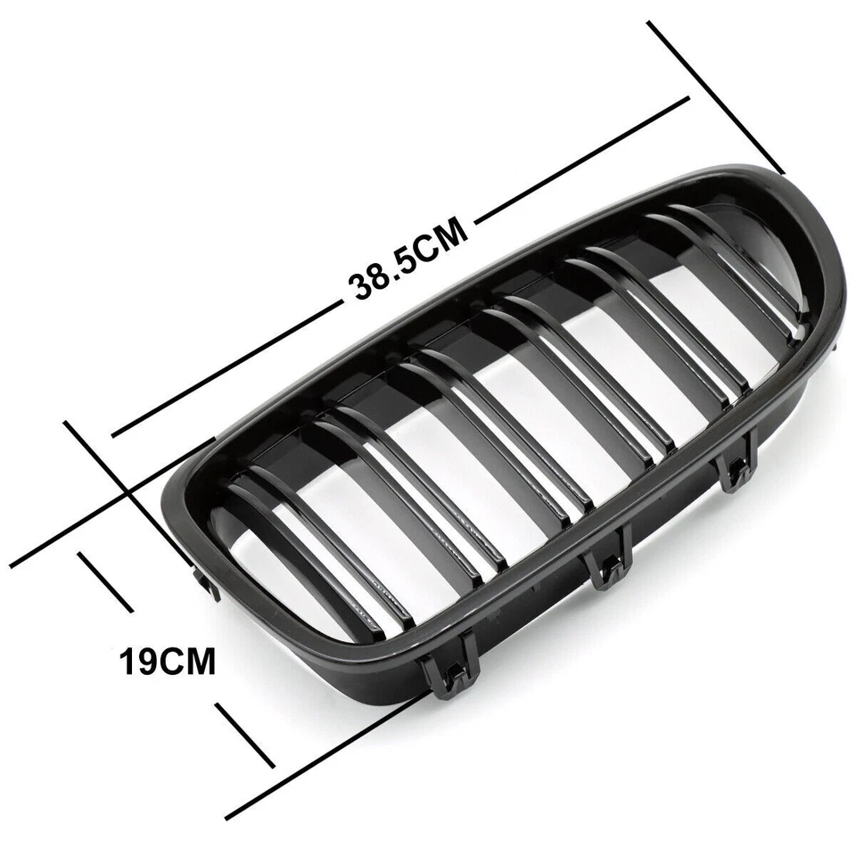 Front Kidney Grill for BMW 5 S F10/F11 550i 535i 2010-2016 Glossy Black Grille Foto 3 de 4