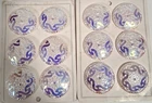 Vintage set of 12 Czech milk glass buttons with rainbow/northern lights effect
