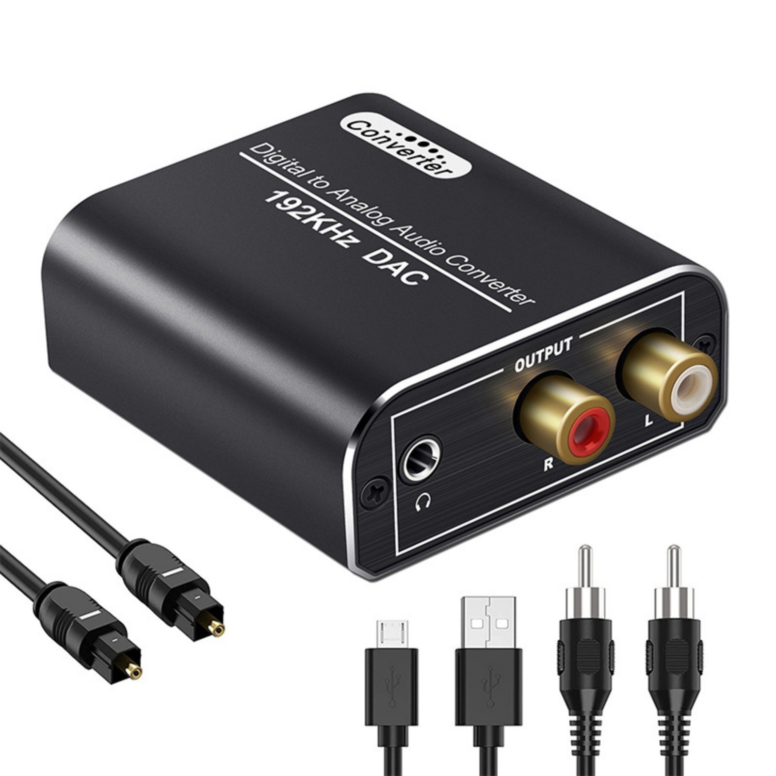Portable SPDIF to Analog Converter 192kHz Sampling 105dB for Blu-ray Players TVs