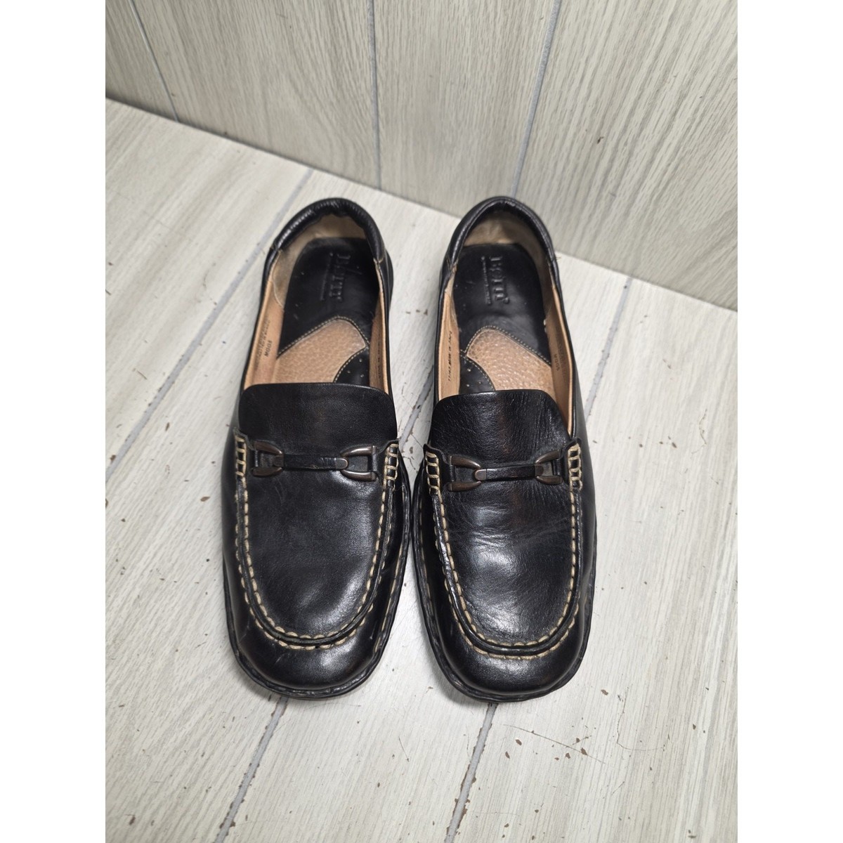 Born Black Leather Loafers Womens 11 Comfort Shoes Casual Preppy Office View 2
