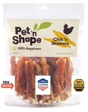 Pet 'n Shape Chik 'n Skewers Chicken Wrapped Rawhide Dog Chew Treats