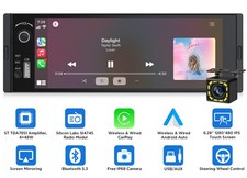Autoradio 6,28 pollici 1 DIN wireless Apple CarPlay Android auto navigatore satellitare BT 5,3 Regno Unito