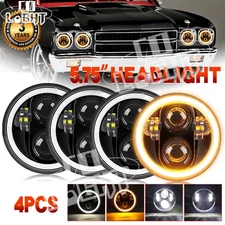 4PCS 5.75" LED Headlights Hi/Lo DRL Amber Turn For Chevrolet Chevelle 1964-1970