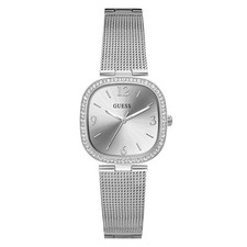 Guess Ladies Tapestry Diamonds Silver Dial Mesh Bracelet Watch - GW0354L1 NEW