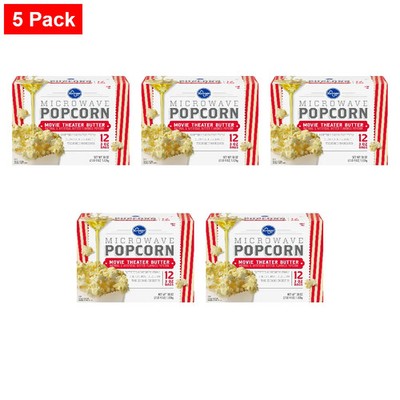 KG Movie Theater Butter Microwave Popcorn 12 ct / 3 oz - 5 Pack
