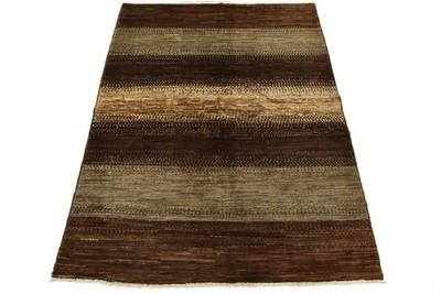 Gabbeh Rug 5  x 6 4  Brown Gray Wool Contemporary Hand-Knotted Carpet