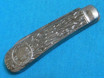RARE VINTAGE WISMAR CUTCO GERMANY EMBOSSED US QUARTER.25 CENTS CURVED JACK KNIFE