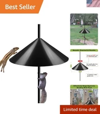 Squirrel Baffle for Bird Feeder Pole - 19 Inch Metal Guard for Shepherd’S Hoo...