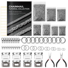 12500 Pcs Chainmail Kit Stainless Steel Chainmail Jump Rings Bulk Chainmail ...
