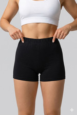 Ladies Mini Shorts Hot Pants Women Stretchy Cotton Cycling Sports black white ML