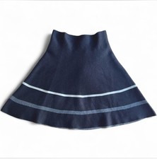 Max Studio Knit Skirt M/L Black Stretch Flared Viscose Blend 20  Length Fall NWT